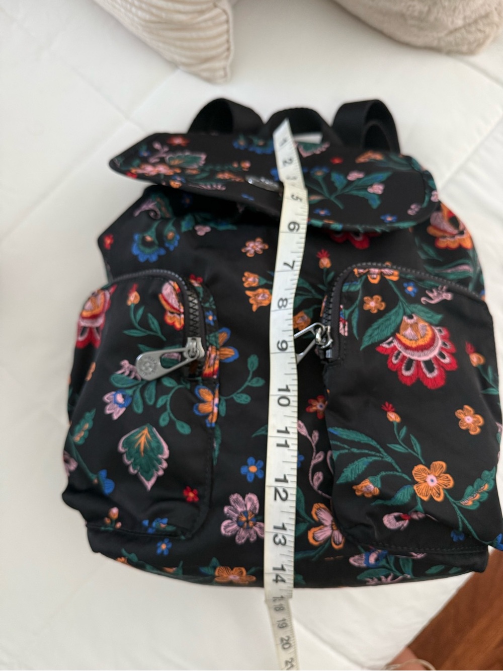 KIPLING Anto Backpack FRIDA KAHLO Black Floral Small - Picture 9 of 11